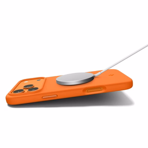Spigen Silikoninis Fit Mag MagSafe Dėklas for iPhone 17 Pro Max - oranžinis