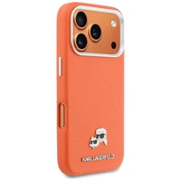 KARL LAGERFELD case for IPHONE 17 Pro compatible with MagSafe KLHMP17L6PFKCLO ( PU FW W/ K&C Head Pin) orange