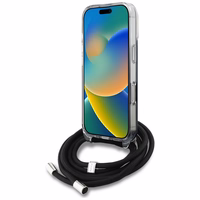 Karl Lagerfeld IML Crossbody Karl&Choupette Head Dėklas for iPhone 16 Pro - juodas