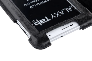 Natūralios odos dėklas Samsung Galaxy Tab P3100, juodas