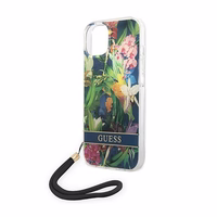 Guess GUOHCP14SHFLSB iPhone 14 6.1 "mėlynas/mėlynas kietas dėklas Gėlių dirželis