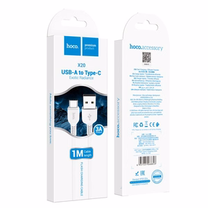 Kabelis USB A į USB C Hoco 2,4A 1 m X20 baltas