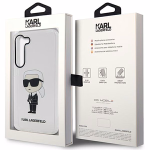Karl Lagerfeld KLHCS23SHNIKTCT S23 S911 permatomas kietasis dėklas Ikonik Karl Lagerfeld