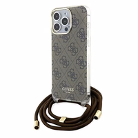 Guess Crossbody Cord 4G Print dėklas telefonui iPhone 15 Pro Max - rudas