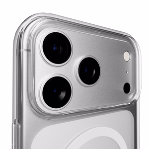 Puro Lite Mag TPU+PC dėklas telefonui suderinamas su MagSafe iPhone 17 Pro - skaidrus su baltu žiedu