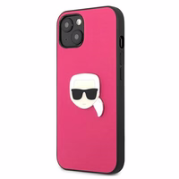 Karl Lagerfeld Odinis Ikonik Karl's Head Metalinis dėklas iPhone 13 mini - rožinis