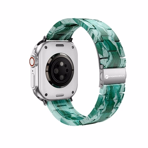 FORCELL F-DESIGN FA04 marmuro tekstūros dervos dirželis APPLE laikrodžiui 38 / 40 / 41 mm žalias
