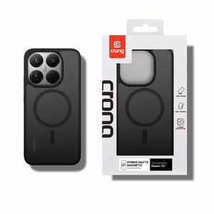 Crong Hybrid Matte Magnetic MagSafe dėklas, skirtas Xiaomi 15T, juodas
