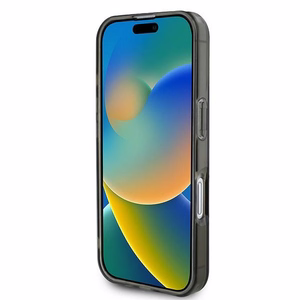 Guess IML Blizgantis Ratas Magnetinis dėklas telefonui iPhone 16 - juodas