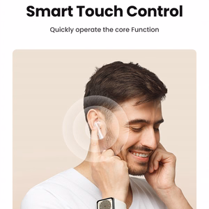 Ugreen HiTune T6 belaidės ausinės su ANC funkcija + USB-A - USB-C laidas baltos