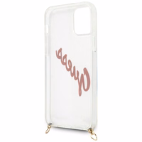 Guess Script Vintage iPhone 12 Pro Max 6.7" dėklas - rožinė