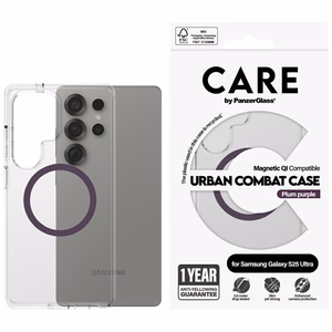 CARE by PanzerGlass Flagship Urban Combat Purple QI dėklas Samsung Galaxy S25 Ultra - skaidrus