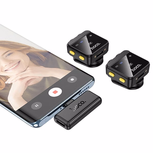 Belaidis segtukas mikrofonas Lightning / USB C Hoco 2 vnt. L17 juodas