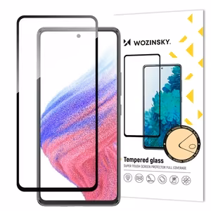 LCD apsauginis stikliukas "Wozinsky 5D Full Glue" Samsung A546 A54 5G/S711 S23 FE pritaikytas dėklui juodas