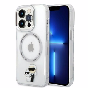 Karl Lagerfeld Iconic Karl&Choupette Magnetinis dėklas telefonui iPhone 14 Pro - skaidrus