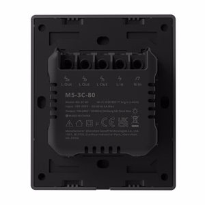 SONOFF M5-3C-80 išmanusis Wi-Fi sieninis jungiklis (3 kanalų, rėmeliui, grafito spalvos)