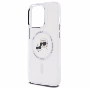 IML Metal Karl & Choupette Head MagSafe Dėklas telefonui iPhone 14 Pro Max - baltas
