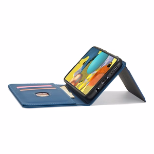 Magnetinis kortelių dėklas telefonui Samsung Galaxy A12 5G su kortelių laikikliu, mėlynas