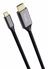 Trust 25630 kabelių lizdinio / kištukinio jungčių tipo keitiklis USB-C HDMI Juoda, Sidabras