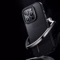 Montage Magnetinis Armor Pro Kevlar dėklas su metalo rėmu 600D+1500D (MA62) iPhone 15 Pro Max juodas (m)