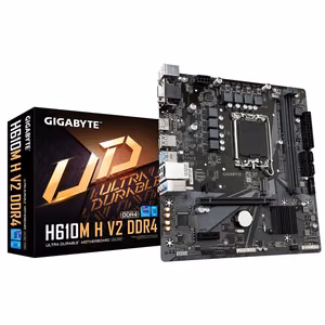 GIGABYTE H610M H V2 материнская плата Intel Core 14-го поколения, 4+1+1 гибридный VRM, DDR5 до 5600 МГц, 1xPCIe 3.0 M.2, GbE LAN, USB 3.2 Gen 1