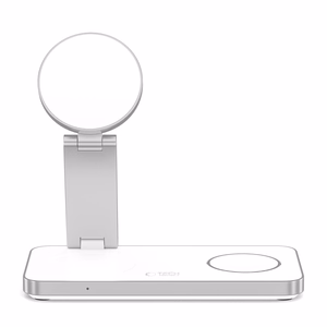 Tech-Protect QI15W-A47 MagSafe 3in1 indukcinis įkroviklis + USB-C kabelis - baltas
