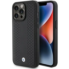 BMW odinis deimantų rašto dėklas telefonui iPhone 15 Pro - juodas