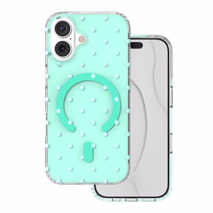 Bubble Dots Mag case for iphone 17 6,3'' green