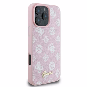 Guess Bijūnų užrašas Magnetinis dėklas telefonui iPhone 16 Pro - rožinis