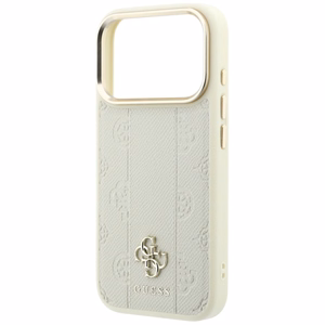 Guess Stripe Peony 4G Logo MagSafe dėklas, skirtas iPhone 18 Pro / 17 Pro – spalva: smėlio
