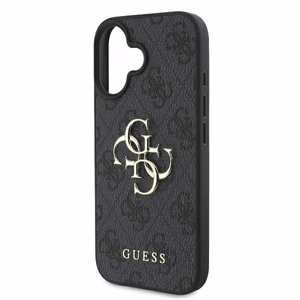 Guess 4G didelio logotipo dėklas telefonui iPhone 16 - juodas