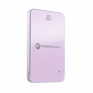 Išorinė baterija suderinama su MagSafe Forcell F-Energy SuperSlim F5K8 QC4.0 PD3.0 15W 5000 mAh violetinė