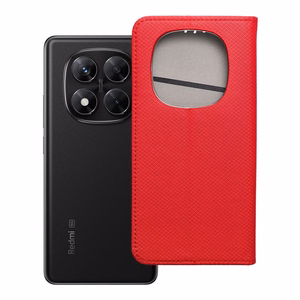 SMART CASE knygos tipo dėklas telefonui XIAOMI Redmi Note 14 PRO 5G / 14 PRO PLUS 5G raudonas