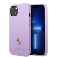 Guess GUHCP13MPS4MU iPhone 13 6.1" violetinis/violetinis kietas dėklas Saffiano 4G mažas metalinis logotipas
