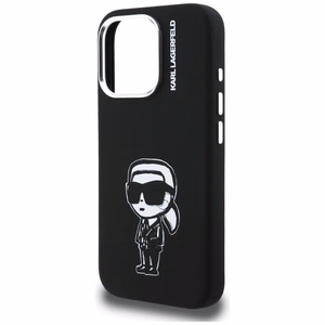 Karl Lagerfeld Silikoninis Karl Sketch MagSafe Dėklas for iPhone 16 Pro Max - juodas