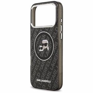 Dėklas telefonui Karl Lagerfeld IML Glitter Karl&Choupette Heads Logo MagSafe iPhone 17 Pro Max - juodas