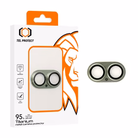 Tempered stiklas Tel Protect 95% AR+AF Full Metal kameros apsauga on camera for Iphone 17 žalias (camera island)