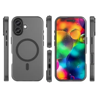 Magnetinis abrazyvinis dėklas telefonui iPhone 17, suderinamas su MagSafe - matinė juoda