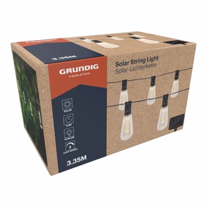 Grundig saulės energijos LED sodo girlianda, 3,35 m