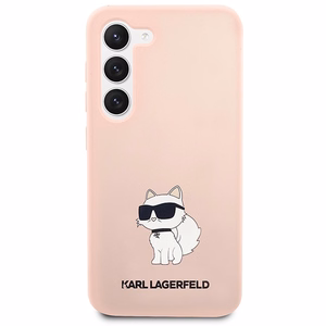 Karl Lagerfeld KLHCS23MSNCHBCP S23+ S916 kietas dėklas rožinis/rožinis Silikoninis Choupette