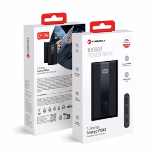 Išorinė baterija Forcell F-Energy Energo P10K2 QC3.0 PD 3A 22,5W 10000 mAh juoda