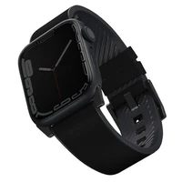 Uniq Straden odinis Hybrid dirželis skirtas Apple Watch 1/2/3/4/5/6/7/8/SE/SE2/Ultra 42/44/45/49mm - juodas