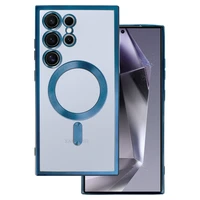 Dėklas telefonui metalinis magnetinis Samsung Galaxy S24 mėlynas