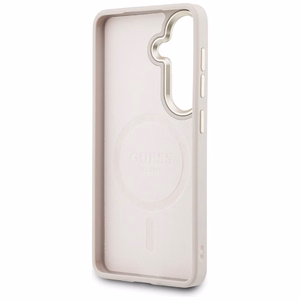 Guess dėklas 4G Embossed Ring MagSafe skirtas Samsung Galaxy S26 rožinis