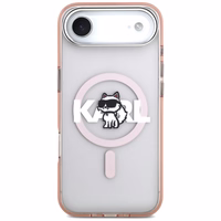 Karl Lagerfeld IML Choupette Sketch Logo MagSafe dėklas telefonui iPhone 17 Air - rožinė