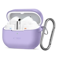 Tech-Protect silikoninis dėklas su kabliuku Samsung Galaxy Buds 3 / 3 FE / 3 Pro ausinėms - violetinis