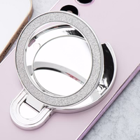 Telefonų stovas CIRCLE MIRROR - klijuojamas - sidabrinis