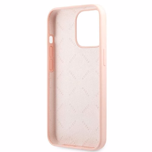 Guess silikoninis 4G logotipo dėklas telefonui iPhone 13 Pro Max 6.7" - rožinis