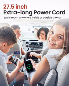 Automobilio cigarečių degiklio lizdo daliklis B39-C - 3 lizdai + USB + Type C - QC 3.0 PD 3A 120W su ekranu ir laidu
