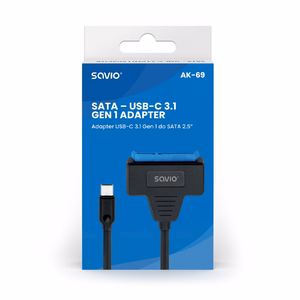 SAVIO AK-69 adapteris USB-C 3.1 Gen 1 (K) – SATA (L) 2,5″ diskams